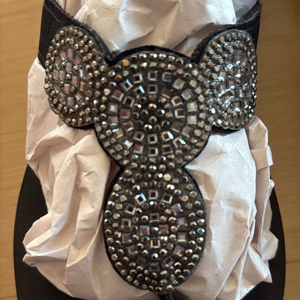 WOMEN RHINESTONE FLIP FLOPS THICK SOLE PLATFORM SANDALS SUMMER BEACH SHOE SZ 6.5 - Picture 10 of 12